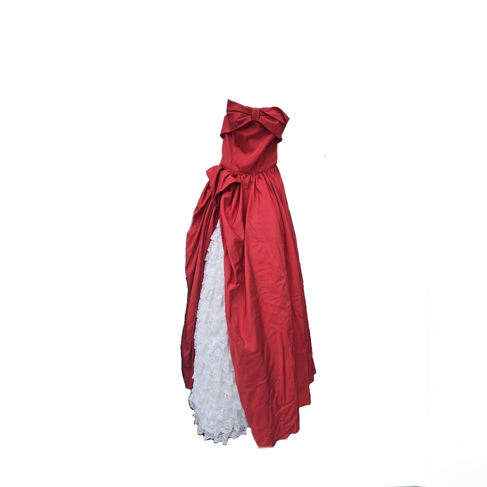 Strapless Red and White Dress